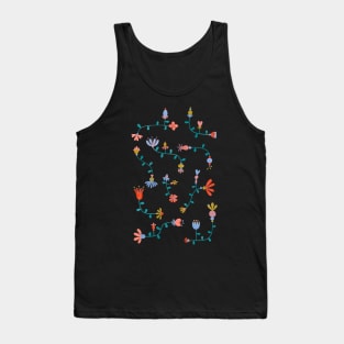 Multicolored folk-art florals Tank Top